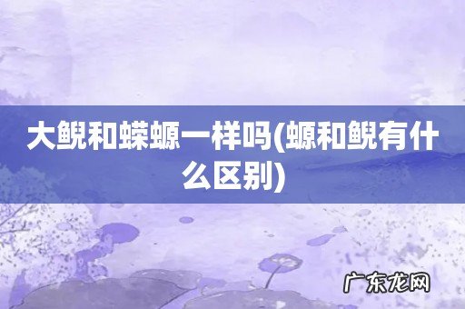 螈和鲵有什么区别 大鲵和蝾螈一样吗
