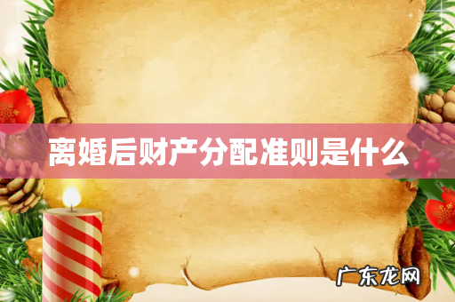 离婚后财产分配准则是什么