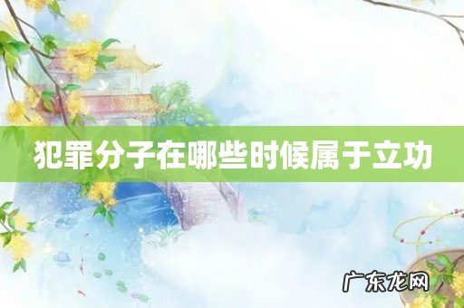 犯罪分子在哪些时候属于立功