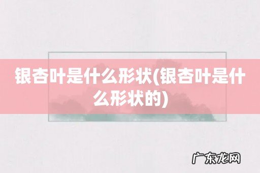 银杏叶是什么形状的 银杏叶是什么形状