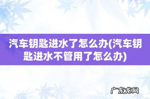 汽车钥匙进水不管用了怎么办 汽车钥匙进水了怎么办