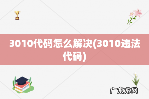 3010违法代码 3010代码怎么解决