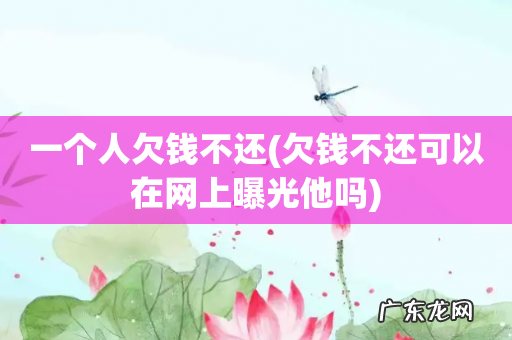 欠钱不还可以在网上曝光他吗 一个人欠钱不还