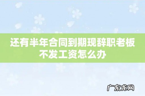 还有半年合同到期现辞职老板不发工资怎么办