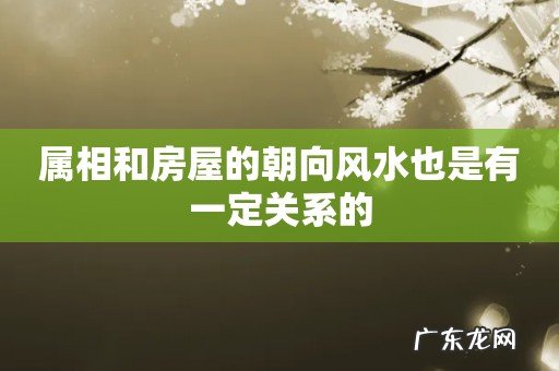 属相和房屋的朝向风水也是有一定关系的