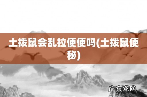 土拨鼠便秘 土拨鼠会乱拉便便吗