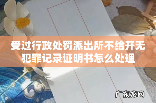 受过行政处罚派出所不给开无犯罪记录证明书怎么处理
