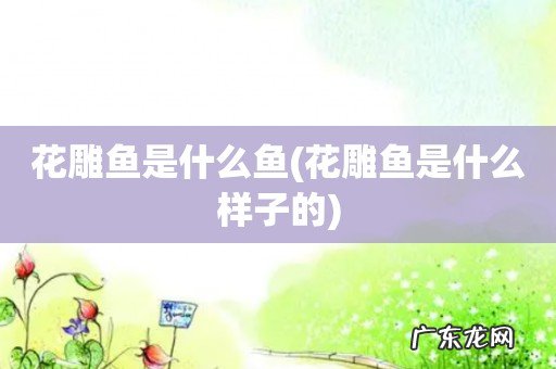 花雕鱼是什么样子的 花雕鱼是什么鱼