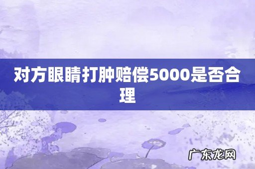 对方眼睛打肿赔偿5000是否合理