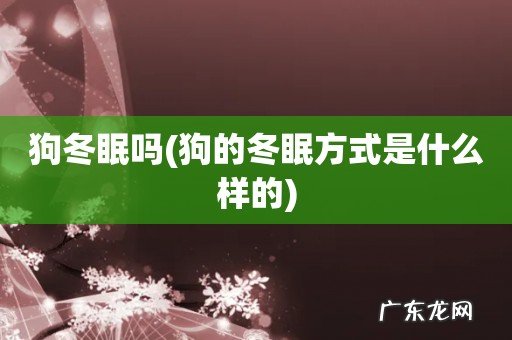 狗的冬眠方式是什么样的 狗冬眠吗