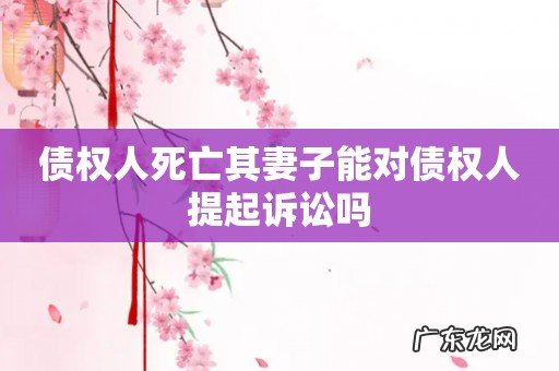 债权人死亡其妻子能对债权人提起诉讼吗
