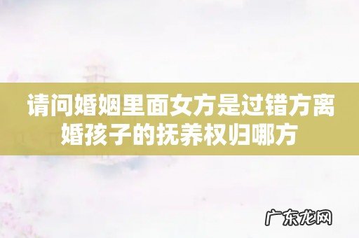 请问婚姻里面女方是过错方离婚孩子的抚养权归哪方