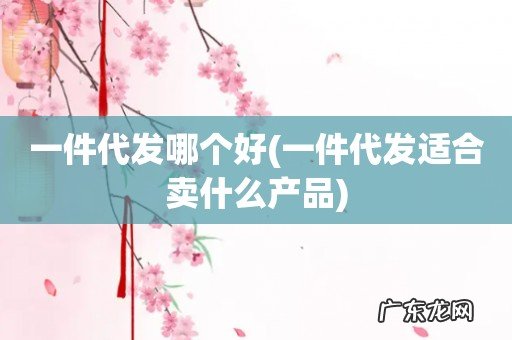 一件代发适合卖什么产品 一件代发哪个好