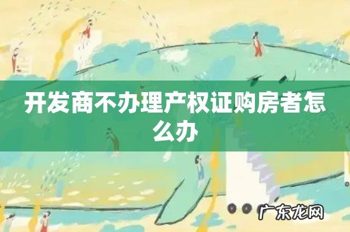 开发商不办理产权证购房者怎么办