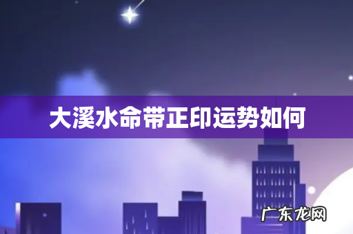 大溪水命带正印运势如何