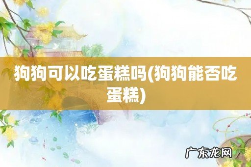 狗狗能否吃蛋糕 狗狗可以吃蛋糕吗