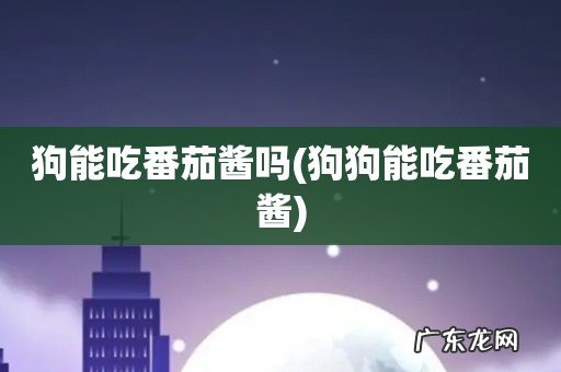 狗狗能吃番茄酱 狗能吃番茄酱吗