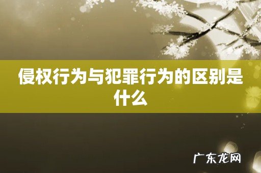 侵权行为与犯罪行为的区别是什么