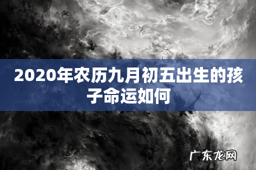 2020年农历九月初五出生的孩子命运如何