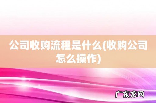 收购公司怎么操作 公司收购流程是什么