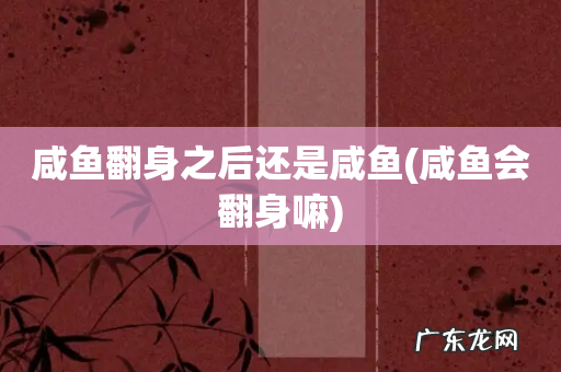 咸鱼会翻身嘛 咸鱼翻身之后还是咸鱼