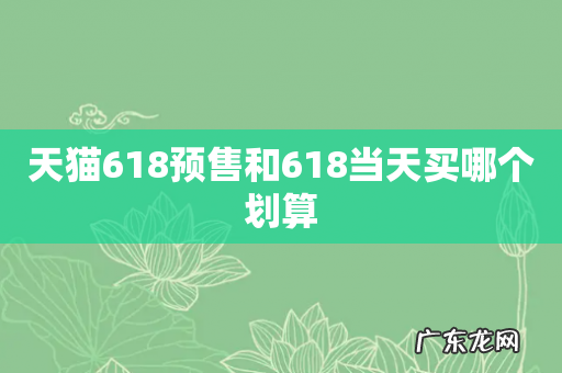 天猫618预售和618当天买哪个划算