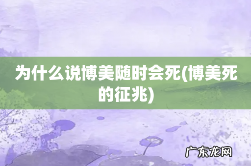 博美死的征兆 为什么说博美随时会死