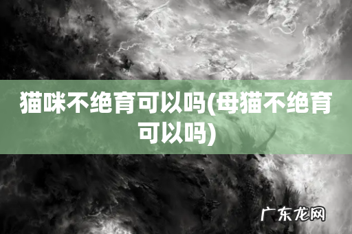 母猫不绝育可以吗 猫咪不绝育可以吗