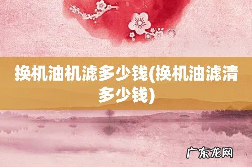 换机油滤清多少钱 换机油机滤多少钱