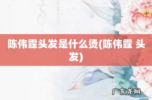 陈伟霆 头发 陈伟霆头发是什么烫