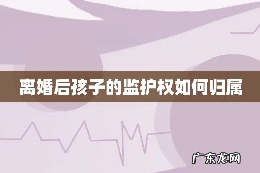 离婚后孩子的监护权如何归属