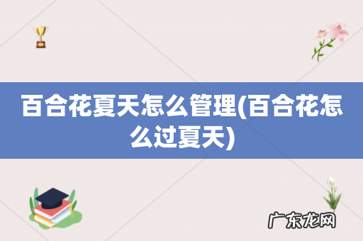 百合花怎么过夏天 百合花夏天怎么管理