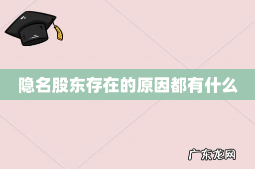 隐名股东存在的原因都有什么