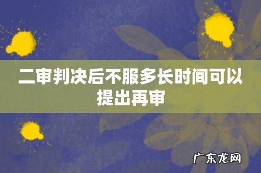 二审判决后不服多长时间可以提出再审