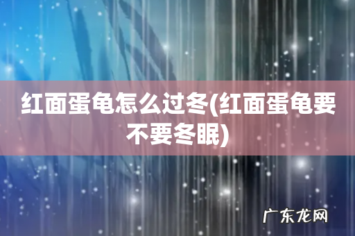 红面蛋龟要不要冬眠 红面蛋龟怎么过冬