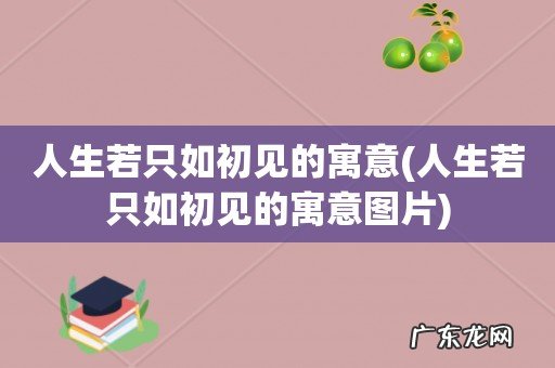 人生若只如初见的寓意图片 人生若只如初见的寓意