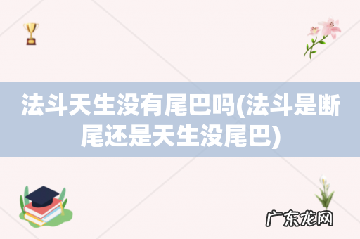 法斗是断尾还是天生没尾巴 法斗天生没有尾巴吗