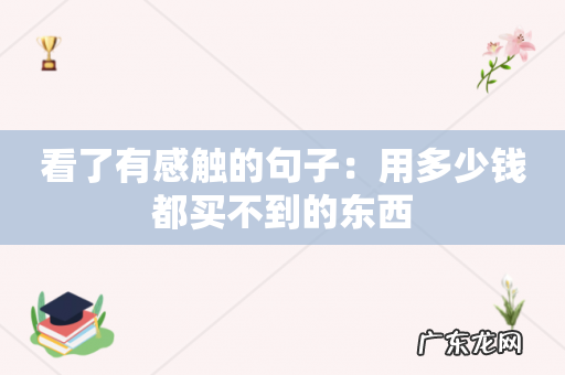 看了有感触的句子:用多少钱都买不到的东西