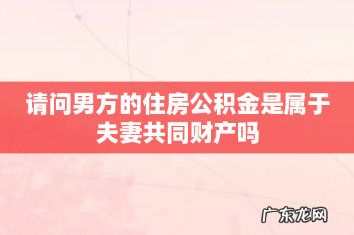请问男方的住房公积金是属于夫妻共同财产吗