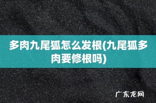 九尾狐多肉要修根吗 多肉九尾狐怎么发根