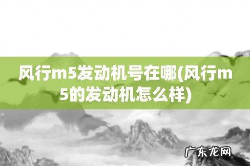 风行m5的发动机怎么样 风行m5发动机号在哪