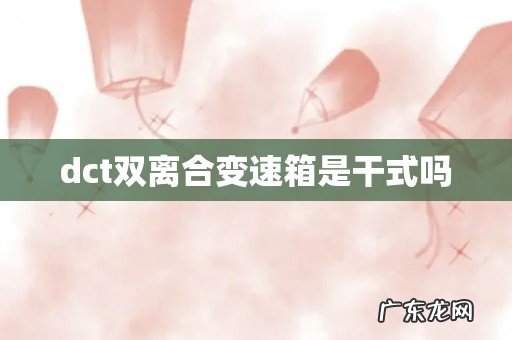 dct双离合变速箱是干式吗