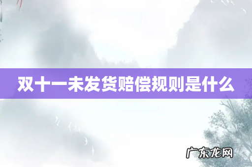 双十一未发货赔偿规则是什么