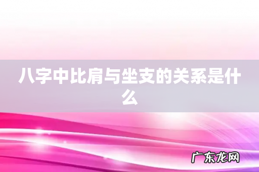 八字中比肩与坐支的关系是什么