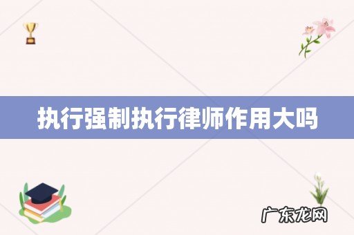 执行强制执行律师作用大吗