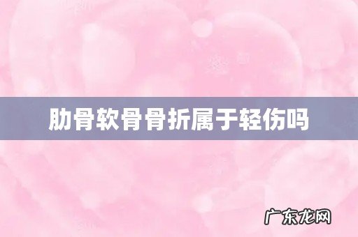 肋骨软骨骨折属于轻伤吗