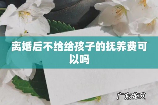 离婚后不给给孩子的抚养费可以吗