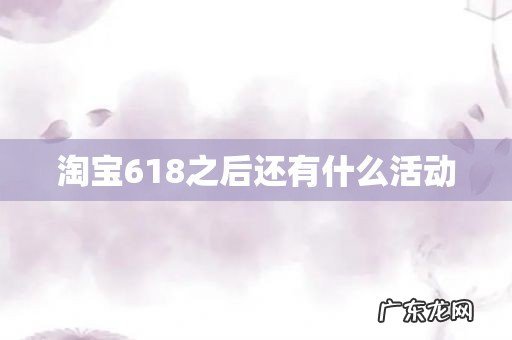 淘宝618之后还有什么活动