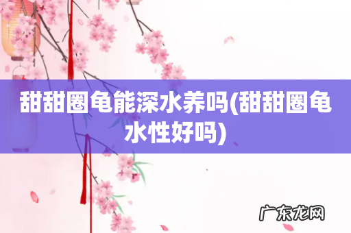甜甜圈龟水性好吗 甜甜圈龟能深水养吗