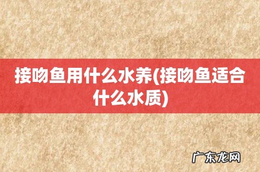 接吻鱼适合什么水质 接吻鱼用什么水养